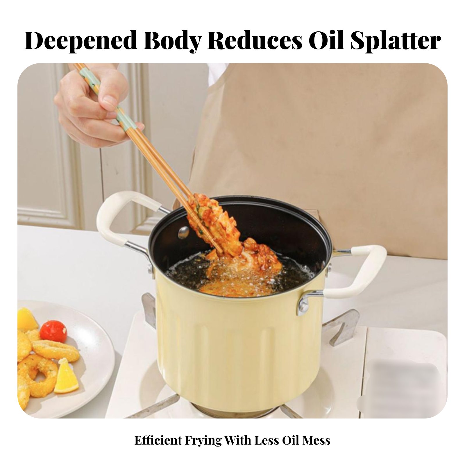 Deep Fryer Stainless - مقلاة عميقة صغيرة سهلة التنظيف مع