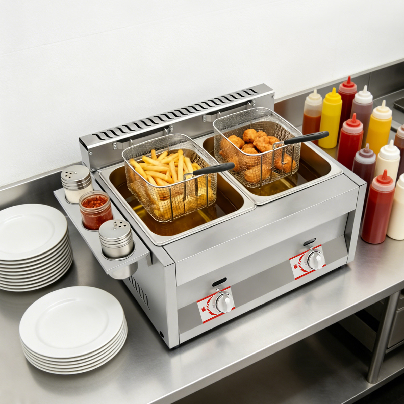 مقلاة عميقة تجارية بخزانين 430 - مراجعة Deep Fryer Stainless وسعره