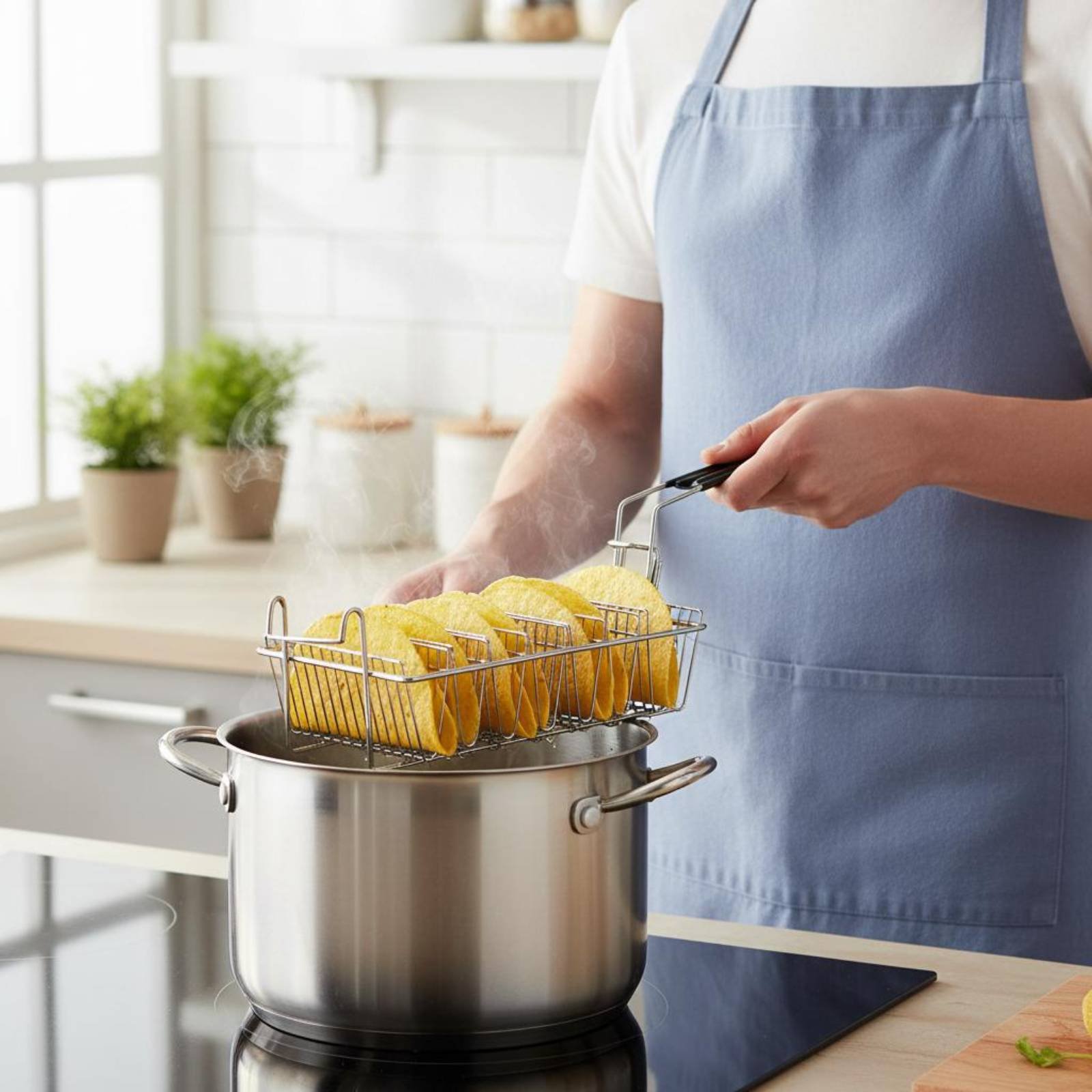 رف تاكو بـ 8 فتحات، سلة قلي ال - مراجعة Deep Fryer Stainless وسعره