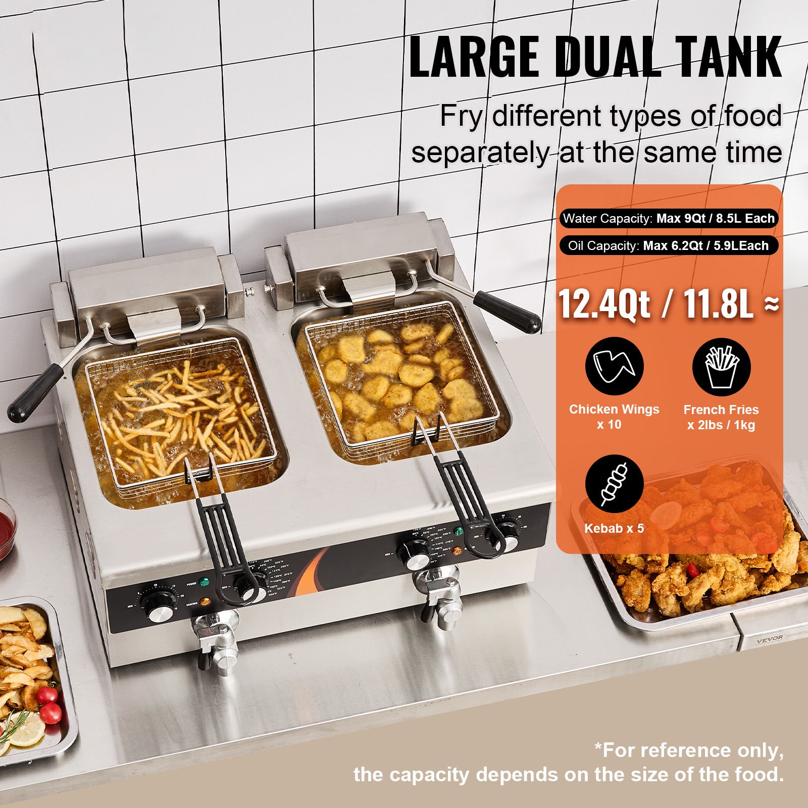مقلاة كهربائية تجارية بقوة 350 - مراجعة Deep Fryer Stainless وسعره